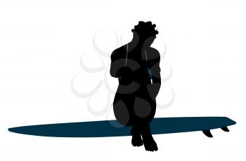 Royalty Free Clipart Image of a Surfer Girl