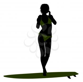 Royalty Free Clipart Image of a Surfer Girl