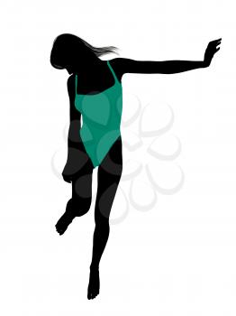 Royalty Free Clipart Image of a Woman in a Swimsuit