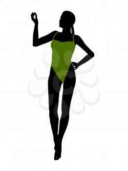 Royalty Free Clipart Image of a Woman in a Swimsuit