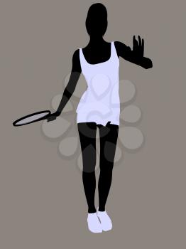 Royalty Free Clipart Image of a Tennis Player