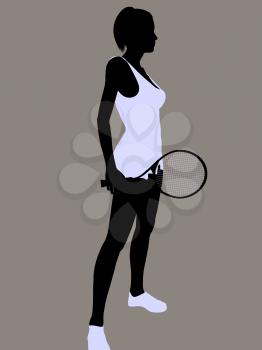 Royalty Free Clipart Image of a Tennis Player