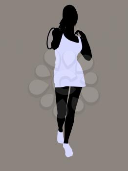 Royalty Free Clipart Image of a Tennis Player