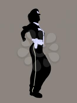 Royalty Free Clipart Image of a Female Police Officer