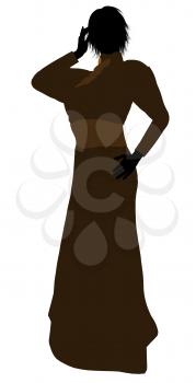 Royalty Free Clipart Image of a Woman in a Victorian Dress