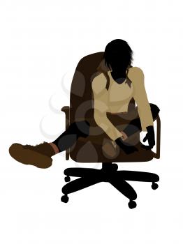 Royalty Free Clipart Image of a Boy on a Chair