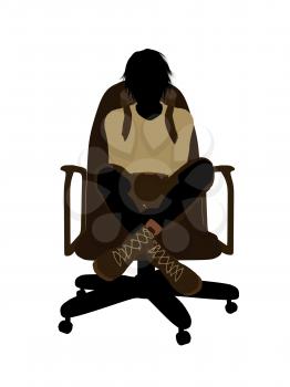 Royalty Free Clipart Image of a Boy on a Chair