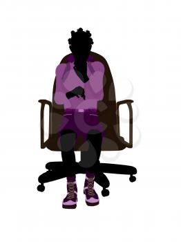 Royalty Free Clipart Image of a Girl in a Chair