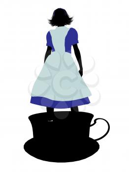 Royalty Free Clipart Image of an Alice in Wonderland Silhouette