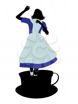 Royalty Free Clipart Image of an Alice in Wonderland Silhouette