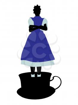 Royalty Free Clipart Image of an Alice in Wonderland Silhouette