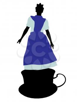 Royalty Free Clipart Image of an Alice in Wonderland Silhouette