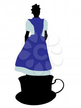 Royalty Free Clipart Image of an Alice in Wonderland Silhouette