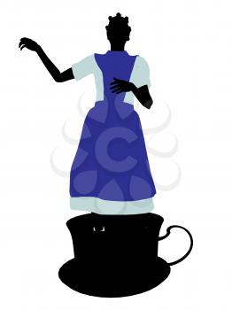 Royalty Free Clipart Image of an Alice in Wonderland Silhouette