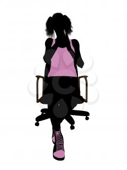 Royalty Free Clipart Image of a Woman in a Chair