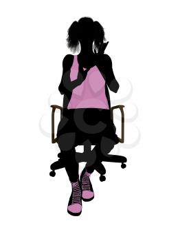 Royalty Free Clipart Image of a Woman in a Chair