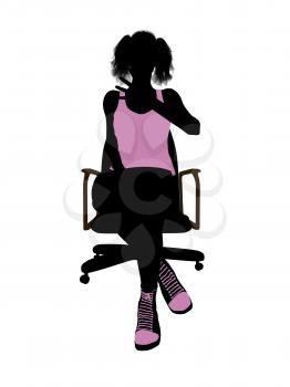 Royalty Free Clipart Image of a Woman in a Chair