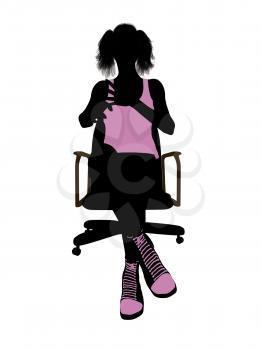 Royalty Free Clipart Image of a Woman in a Chair