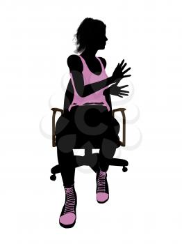 Royalty Free Clipart Image of a Woman in a Chair