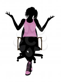 Royalty Free Clipart Image of a Woman in a Chair