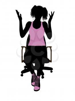 Royalty Free Clipart Image of a Woman in a Chair