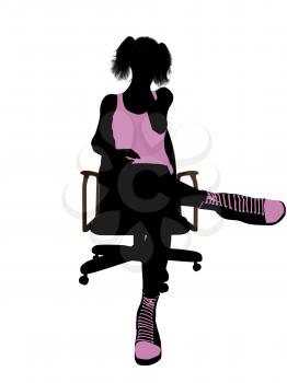 Royalty Free Clipart Image of a Woman in a Chair