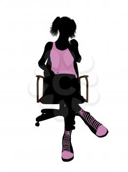 Royalty Free Clipart Image of a Woman in a Chair