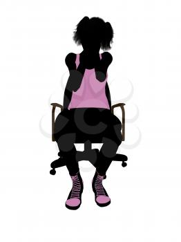 Royalty Free Clipart Image of a Woman in a Chair