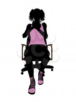 Royalty Free Clipart Image of a Woman in a Chair