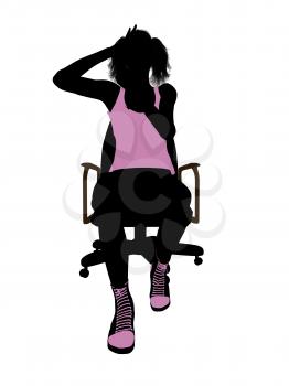 Royalty Free Clipart Image of a Woman in a Chair