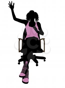 Royalty Free Clipart Image of a Woman in a Chair