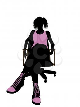 Royalty Free Clipart Image of a Woman in a Chair