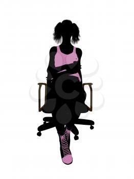 Royalty Free Clipart Image of a Woman in a Chair