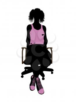 Royalty Free Clipart Image of a Woman in a Chair