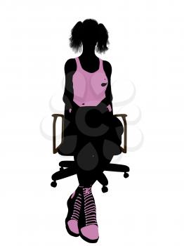 Royalty Free Clipart Image of a Woman in a Chair