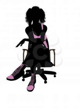 Royalty Free Clipart Image of a Woman in a Chair