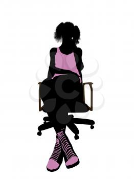 Royalty Free Clipart Image of a Woman in a Chair