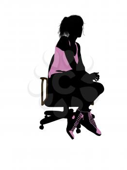 Royalty Free Clipart Image of a Woman in a Chair