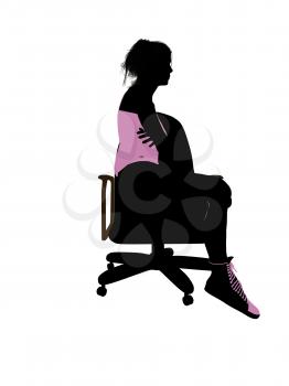 Royalty Free Clipart Image of a Woman in a Chair