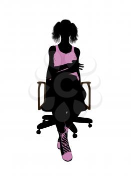 Royalty Free Clipart Image of a Woman in a Chair