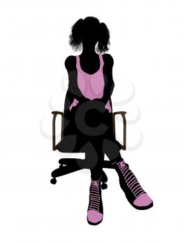 Royalty Free Clipart Image of a Woman in a Chair