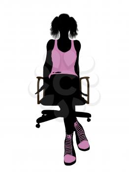 Royalty Free Clipart Image of a Woman in a Chair