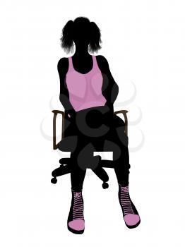 Royalty Free Clipart Image of a Woman in a Chair