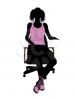 Royalty Free Clipart Image of a Woman in a Chair