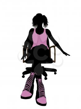 Royalty Free Clipart Image of a Woman in a Chair