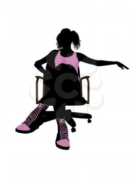 Royalty Free Clipart Image of a Woman in a Chair