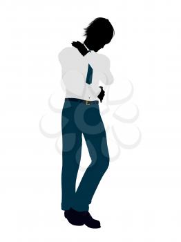 Royalty Free Clipart Image of a Young Man in a Shirt and Tie