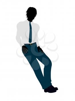 Royalty Free Clipart Image of a Young Man in a Shirt and Tie