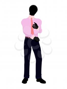 Royalty Free Clipart Image of a Young Man in a Tie