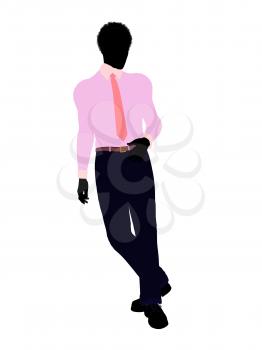 Royalty Free Clipart Image of a Young Man in a Tie